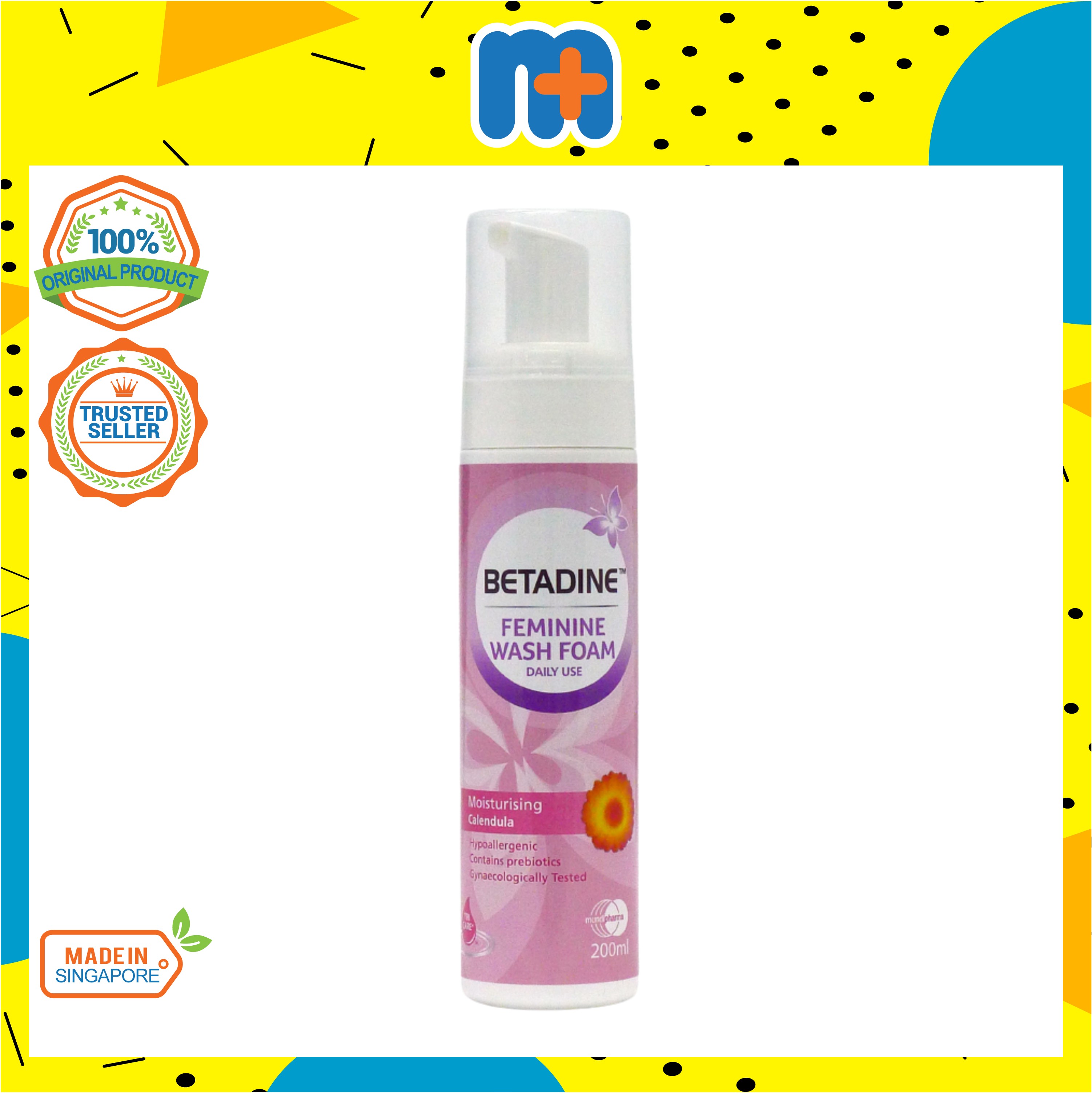 [MPLUS] BETADINE Feminine Wash Foam Moist Calendula 200ml
